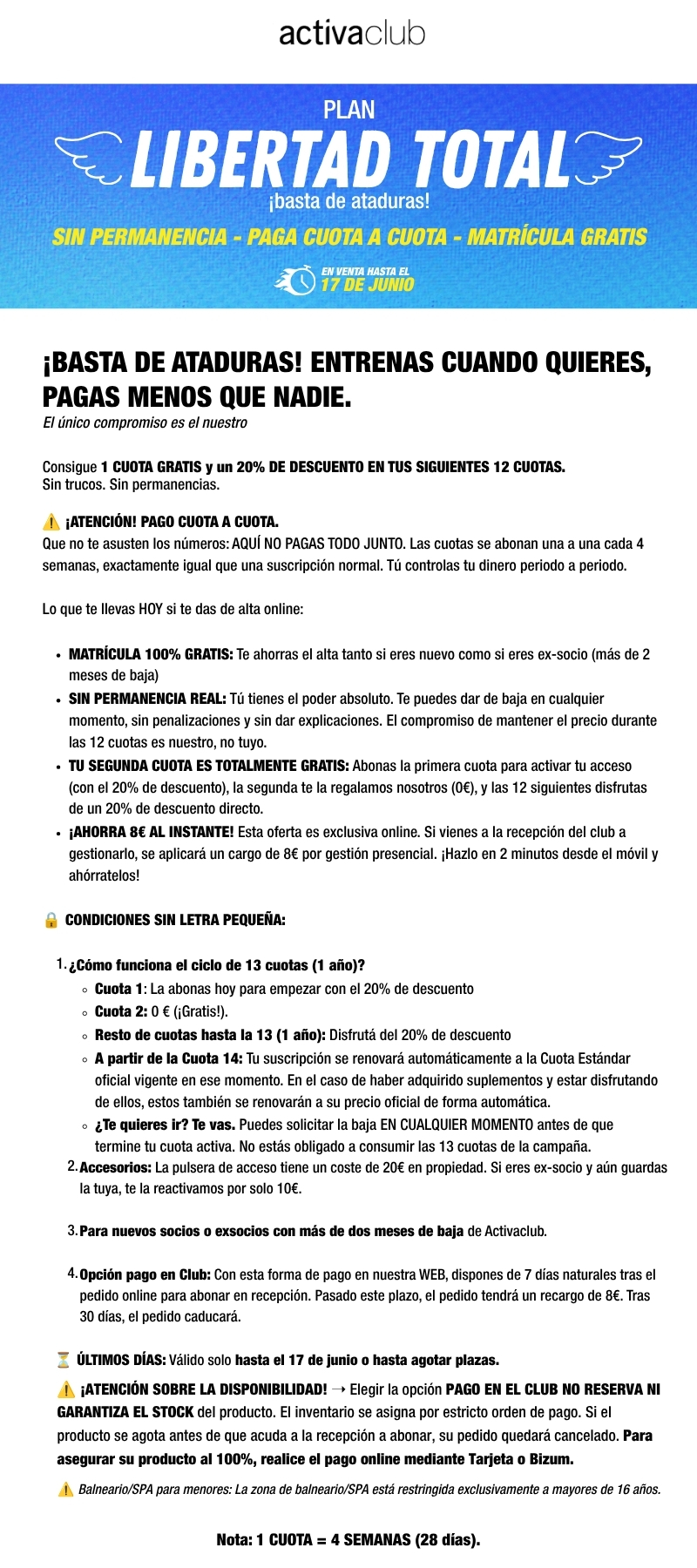 PLAN LIBERTAD TOTAL - 3 jun - SPA Y PISC
