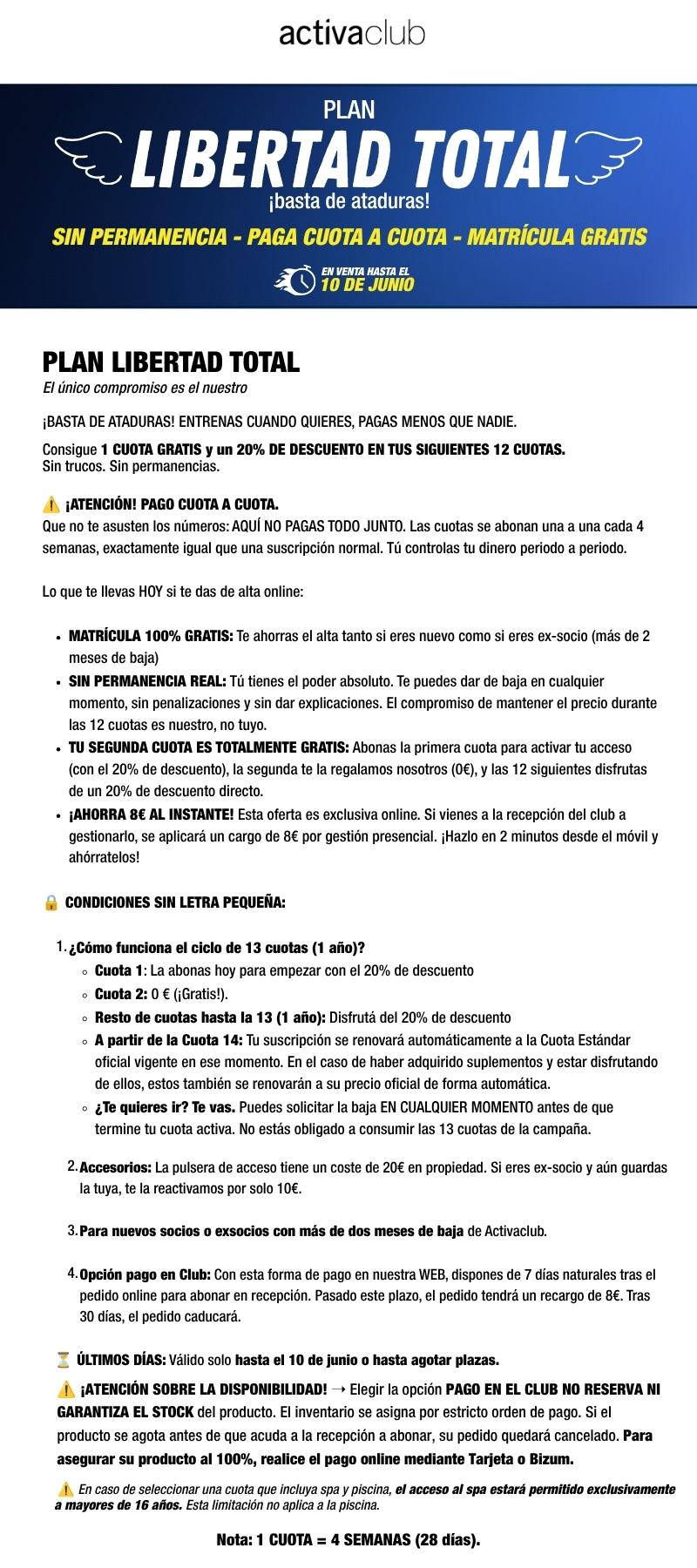 PLAN LIBERTAD TOTAL - 3 jun - SPA Y PISC